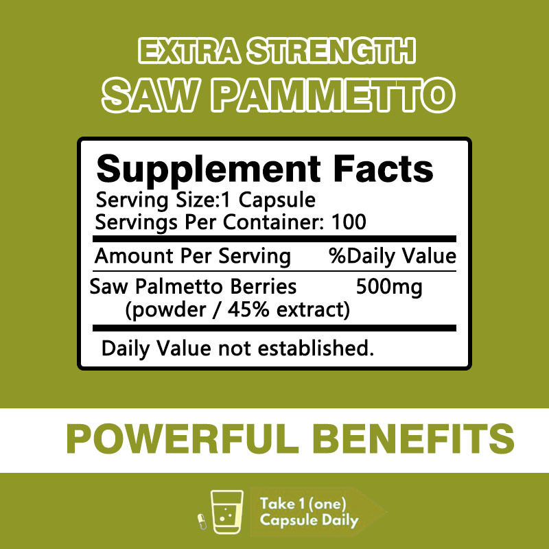 সম্পূরক প্রস্তুতকারক Saw Palmetto Capsules Extra Strength For Reduces Hair Loss