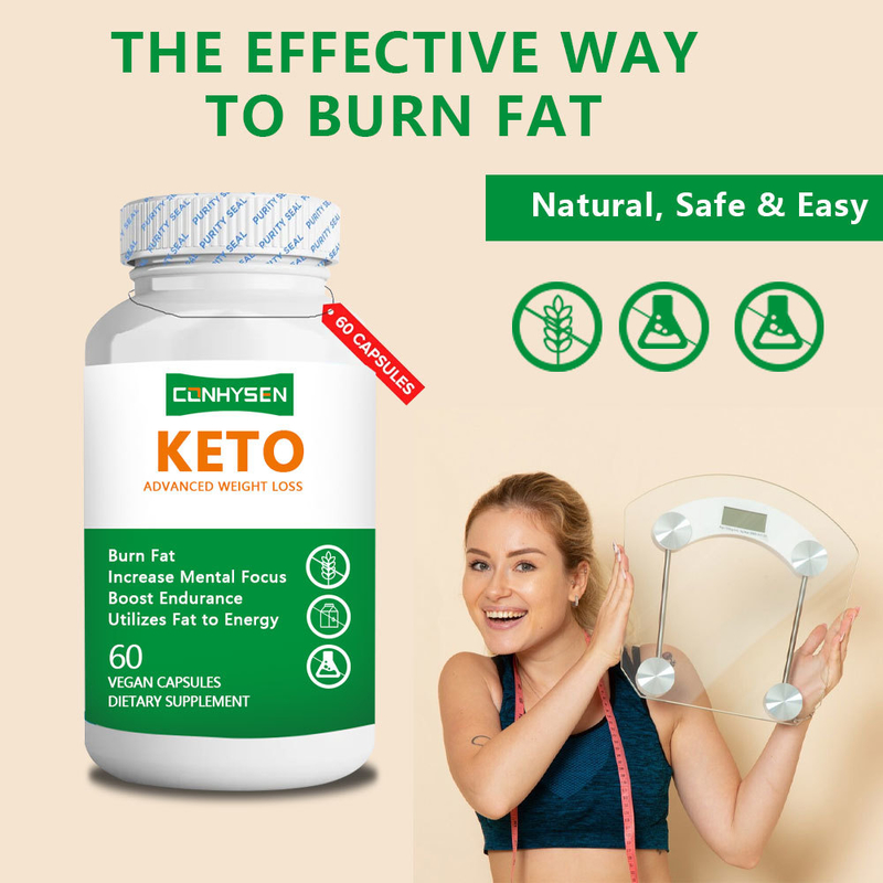 ফ্যাক্টরি সরবরাহ ফ্যাট থেকে শক্তি KETO ক্যাপসুল ব্যবহার করে প্রাকৃতিক নিরাপদ ওজন কমানোর ক্যাপসুল