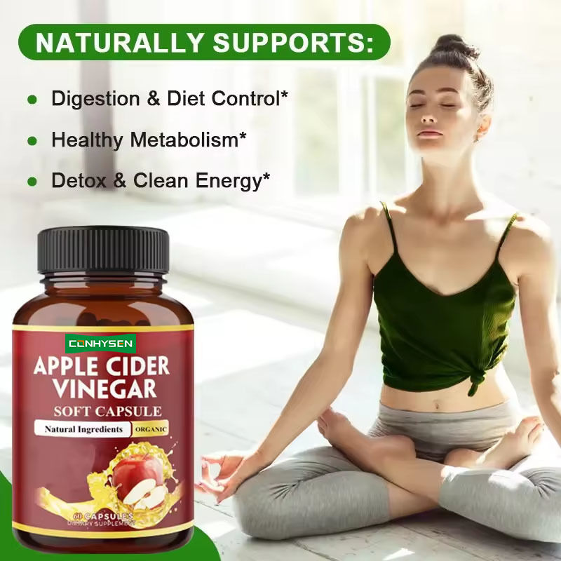 ওয়েলবডি ই এম / ওডিএম প্রাইভেট লেবেল কারখানার সরবরাহ হালাল প্রাকৃতিক জৈবিক কেটো আপেল সিডার ভিনেগার ক্যাপসুল শরীরের আকৃতির জন্য