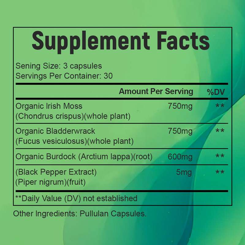 কাস্টম ব্র্যান্ডেড প্রাকৃতিক সি মসের ক্যাপসুল প্রস্তুতকারক যা শক্তি উৎপাদন বাড়ায়