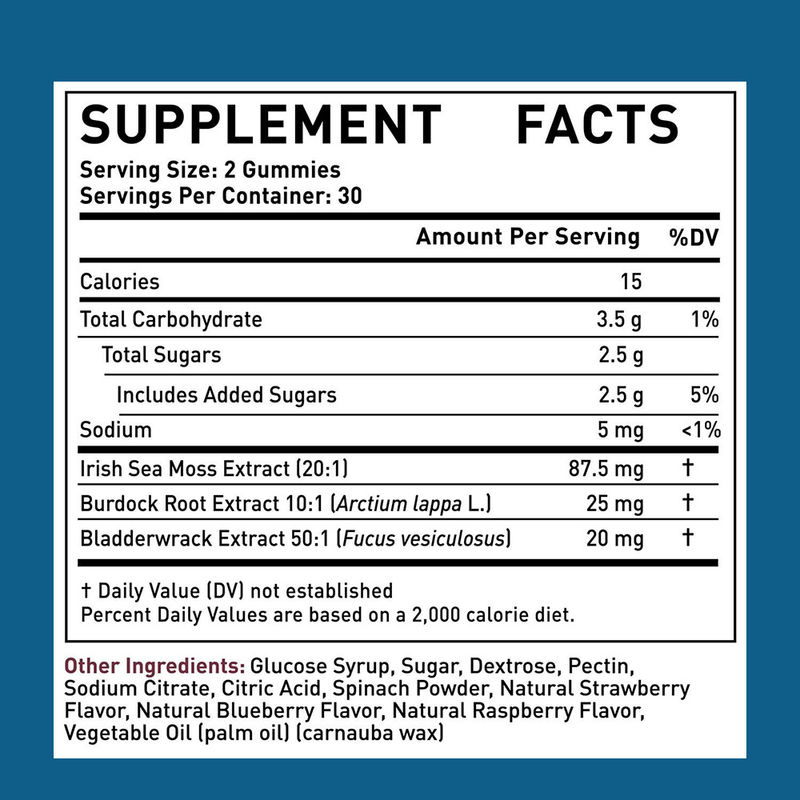 জৈবিক আইরিশ সাগর ময়ূর এক্সট্র্যাক্ট গামিস কারখানার সরবরাহ পরিষ্কার এবং ডিটক্স জন্য