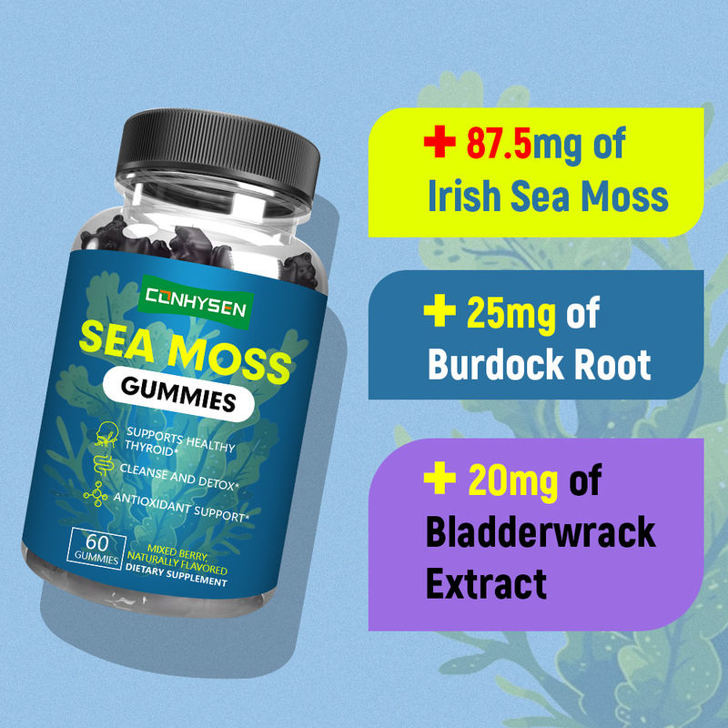 জৈবিক আইরিশ সাগর ময়ূর এক্সট্র্যাক্ট গামিস কারখানার সরবরাহ পরিষ্কার এবং ডিটক্স জন্য