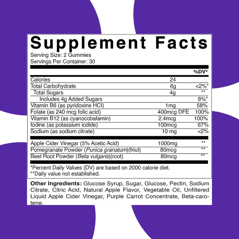 ফ্যাক্টরি আপেল ফ্লেভার আপেল সিডার ভিনেগার গামি ডিটক্স প্রচার করে কাস্টম ব্র্যান্ডেড
