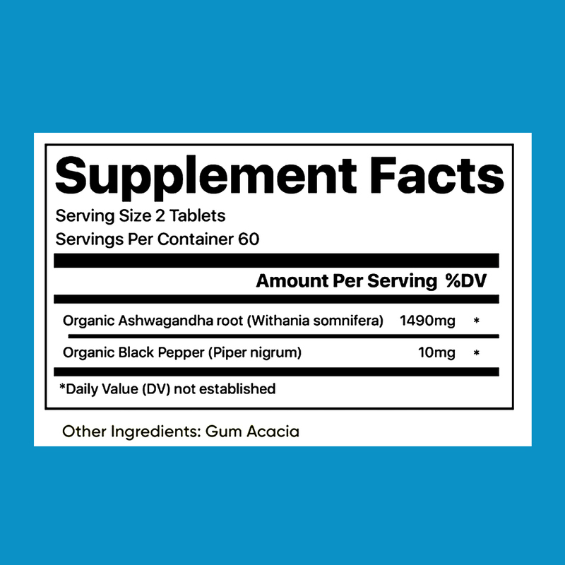 জৈব অশ্বগন্ধা এবং কালো মরিচের সাথে উন্নত শোষণ সূত্র