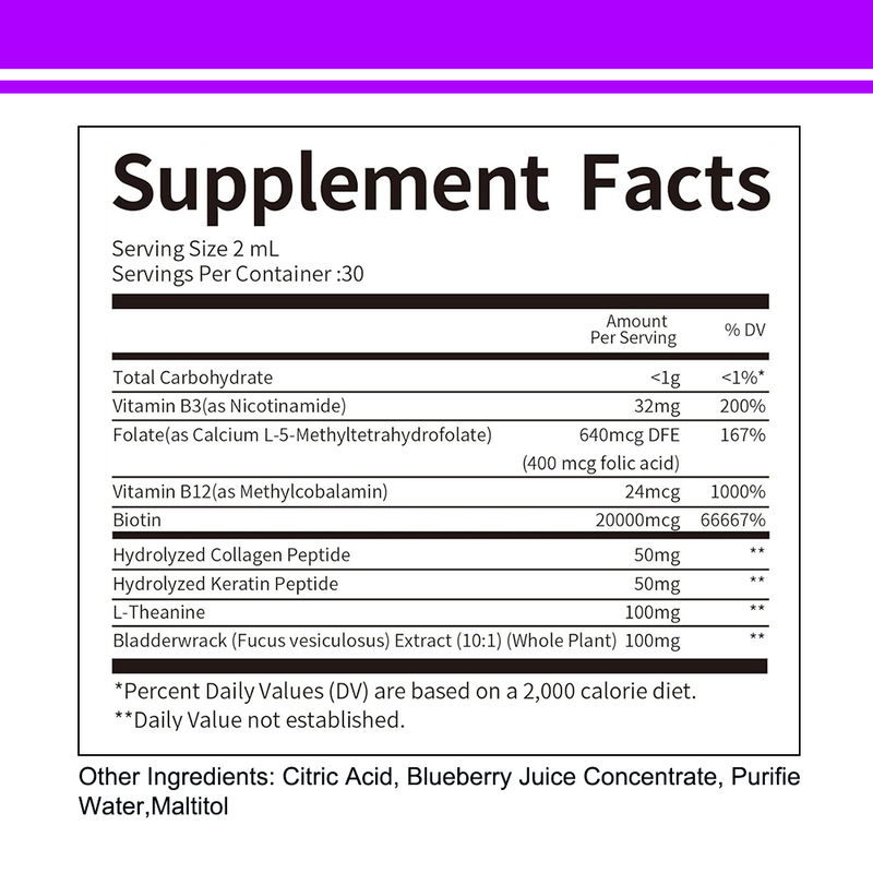 চুলের জন্য বায়োটিন কমপ্লেক্স তরল ড্রপস ত্বক নখ যত্ন স্বাস্থ্য সমর্থন পাইকারি কাস্টম