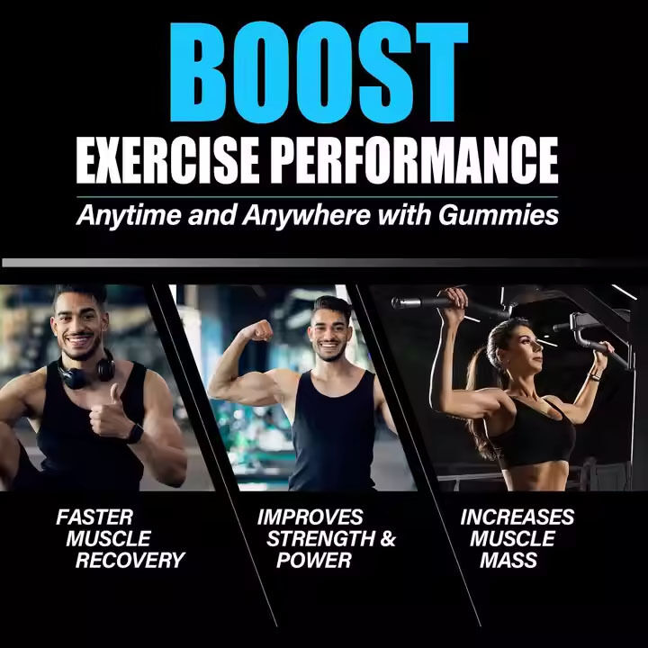 Private Label Halal Creatine Monohydrate Gummies Sports Nutrition Supplement for Adults to Enhance Strength and Muscle Mass