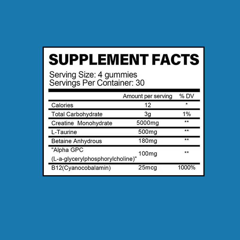 কাস্টম স্পোর্ট ক্রিয়েটিন মনোহাইড্রট গামি প্রি-ওয়ার্কআউট পেশী বৃদ্ধির বড়ি প্রাপ্তবয়স্কদের জন্য শক্তি বাড়ানো ক্রিয়েটিন সাপ্লিমেন্ট