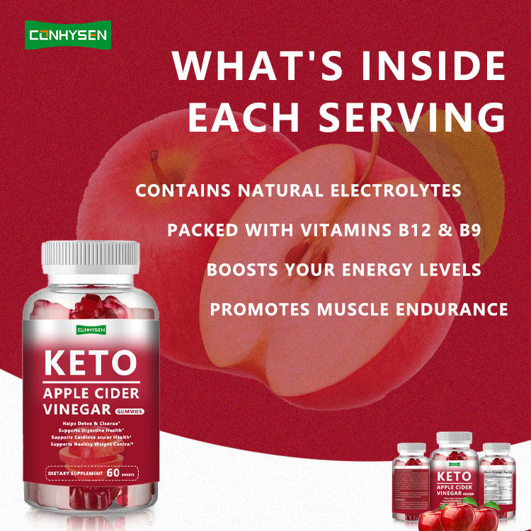 Hot Seller Private Label KETO Gummy Energy Fat Burner Slimming Apple Cider Vinegar Keto Gummies KETO Gummies Zero Sugar
