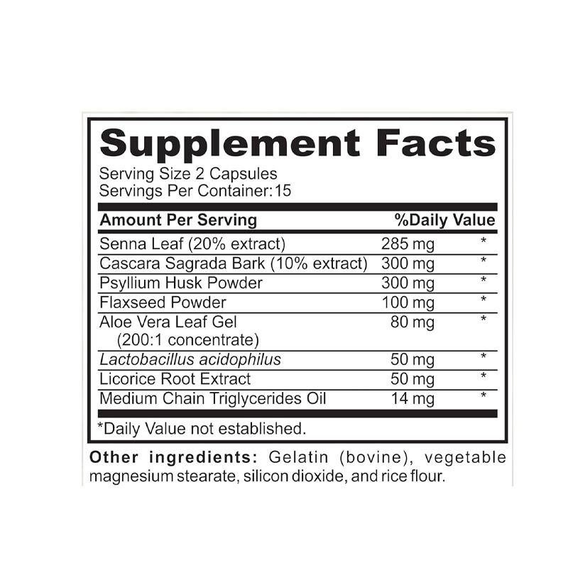 প্রাইভেট লেবেল হেলথ সাপ্লিমেন্ট ১৫ দিনের অন্ত্র পরিষ্কার এবং ডিটক্স ক্যাপসুলগুলি হজম স্বাস্থ্য এবং অন্ত্রের স্বাস্থ্যের জন্য
