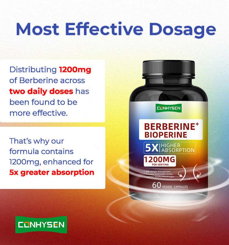 High Quality Berberine HCI Root Supplements Capsules ,Healthy Weight Management Berberine Bioperine Capsules Dietary Fiber