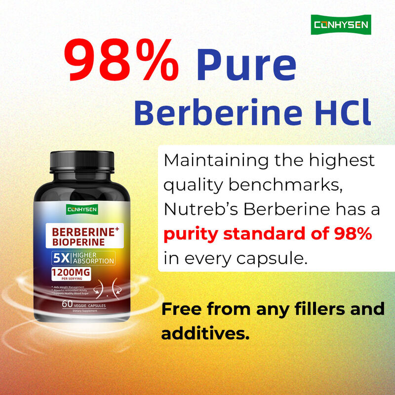High Quality Berberine HCI Root Supplements Capsules ,Healthy Weight Management Berberine Bioperine Capsules Dietary Fiber