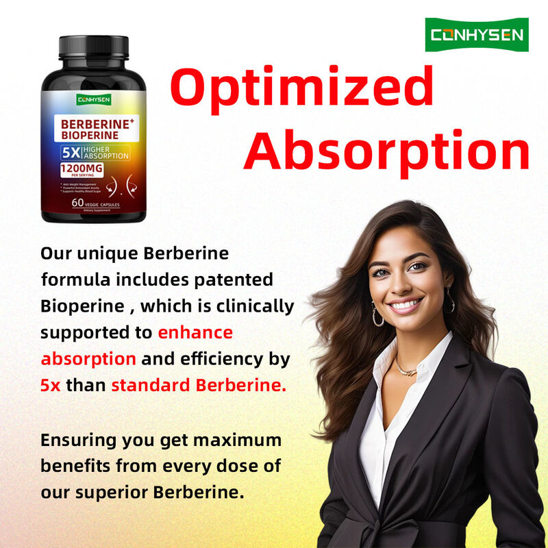 High Quality Berberine HCI Root Supplements Capsules ,Healthy Weight Management Berberine Bioperine Capsules Dietary Fiber
