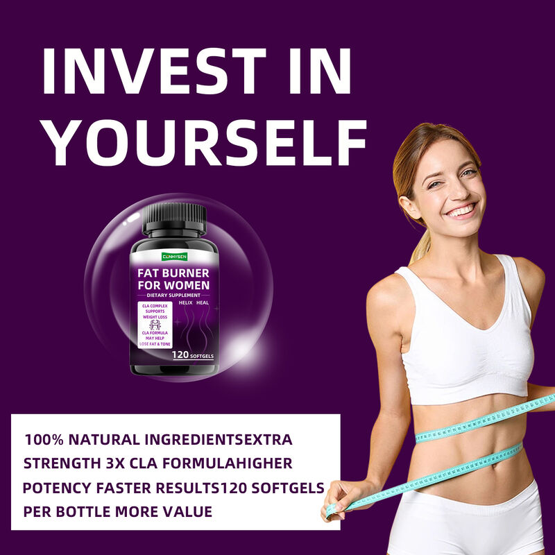 প্রাইভেট লেবেল ফ্যাট বার্নার ক্যাপসুল সিএলএ কমপ্লেক্স খাদ্যতালিকাগত সম্পূরক মহিলাদের জন্য পেশী বৃদ্ধি ওজন হ্রাস পিল খাদ্যতালিকাগত ফাইবার