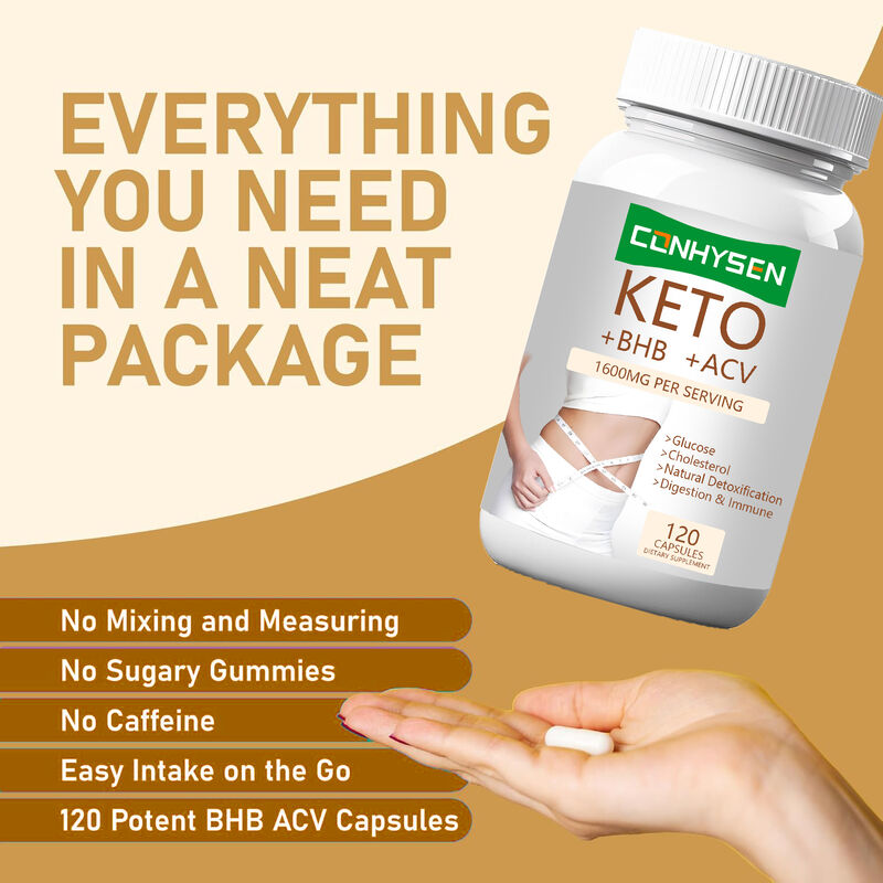 বেসরকারি লেবেল বিএইচবি + এসিভি + বিএইচবি ক্যাপসুল এবং ওজন নিয়ন্ত্রণের জন্য আপেল সিডার ভিনেগার শক্তি বৃদ্ধি ফোকাস ফ্যাট বার্নার