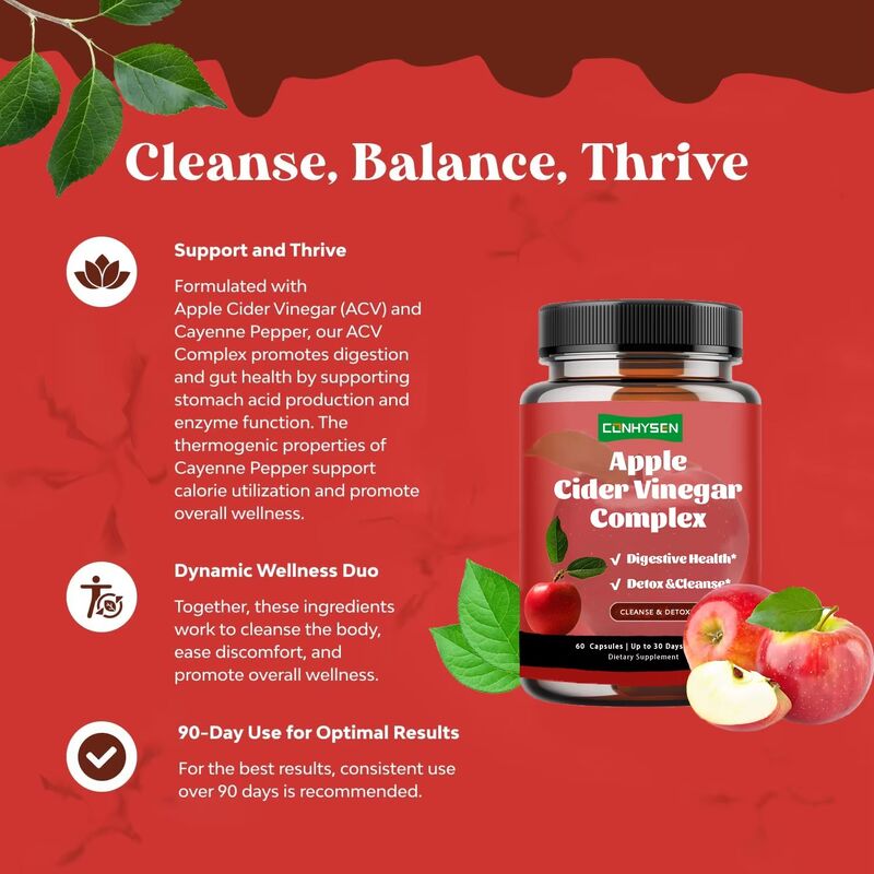 মহিলা ও পুরুষদের জন্য ওজন নিয়ন্ত্রণ স্বাস্থ্যসেবা ডায়েটারি সাপ্লিমেন্ট অ্যাপেল সাইডার ভিনেগার কমপ্লেক্স ক্যাপসুল