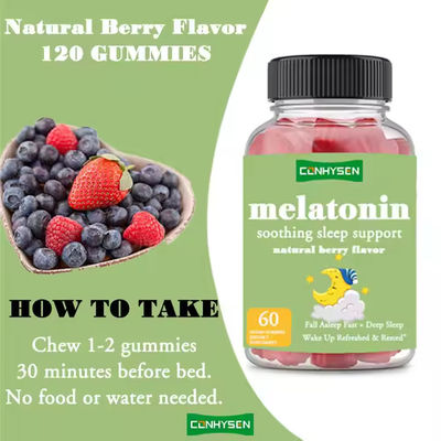 OEM লোগো মেলাটোনিন গামিস ফর রিলাক্সিং স্লিপ সাপোর্ট স্ট্রেস দূর করুন