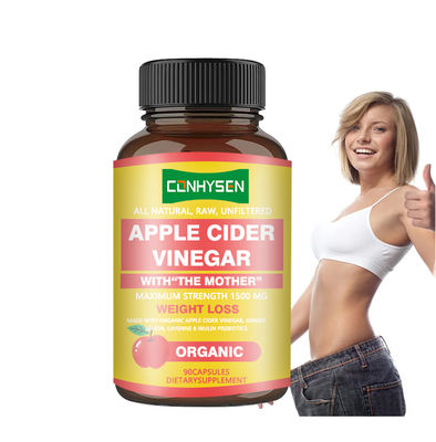 কম MOQ আপেল সিডার ভিনেগার ক্যাপসুল, মাদার সহ, সর্বাধিক শক্তি ১৫০০ মিলিগ্রাম ওজন কমানোর ক্যাপসুল