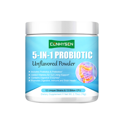5-ইন-1 প্রোবায়োটিক পাউডার রোগ প্রতিরোধ ক্ষমতা এবং হজম স্বাস্থ্যকে উন্নত করে প্রস্তুতকারক কাস্টম